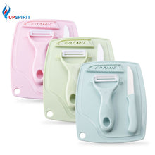 Carregar imagem no visualizador da galeria, Upspirit 3pcs Kitchen Peeler Knife Cutting Board Set Ceramic Fruit Knife Vegetable Peeler Small Chopping Board Kitchen Tools
