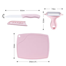 Carregar imagem no visualizador da galeria, Upspirit 3pcs Kitchen Peeler Knife Cutting Board Set Ceramic Fruit Knife Vegetable Peeler Small Chopping Board Kitchen Tools