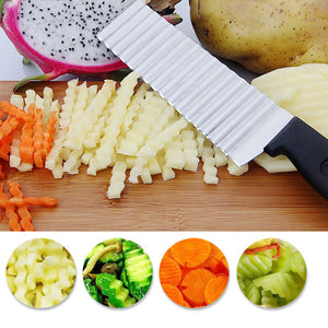 TTLIFE Potato French FryVegetable Cutter Knives Stainless Steel Kitchen Tool Wave Knife Chopper Serrated Blade Carrot Slicer